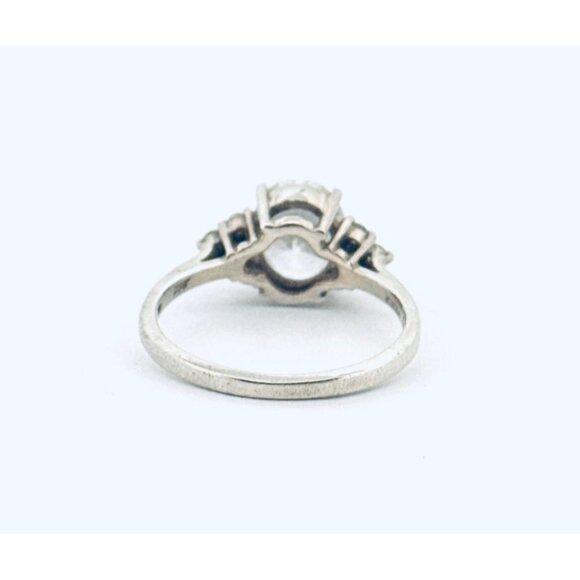 Vintage Sterling Silver 925 Ring Oval CZ & Accent Stones Size 8.5 3.7g Estate - Picture 3 of 11